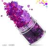 Láser transfronterizo estrella de cinco puntas corazón de melocotón mixto 12 colores lentejuelas para uñas esmalte de uñas cubierta de goma joyería para uñas pegatinas para uñas