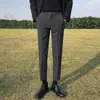 Pantalones de Traje para Hombre del Territorio del Norte Otoño e Invierno con Efecto de Caída, Pantalones Rectos de Moda Estilo Coreano para Hombre, Pantalones Cropped Ajustados para Jóvenes