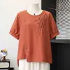 Ropa de Verano para Mujeres de Mediana Edad y Personas Mayores, Blusas Sueltas de Tallas Grandes, Nuevo Estilo, Blusa Bordada para Madres, Ropa de Verano de Talla Grande para Abuelas