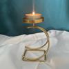 Estilo simple Portavelas de hierro con luna decoración de comedor dormitorio accesorios para películas y televisión bodas estante de decoración para tiempo romántico