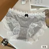 10A Calcinhas Antibacterianas com Novo Acabamento de Renda Laço, Virilha de Algodão Puro, Cintura Média, Confortáveis, Amigas da Pele, Calcinhas Triângulo para Menina