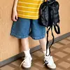 Novo Conjunto para Meninas 2026 Verão Estilo Leve Infantil Estiloso Gola POLO Manga Curta Versátil Shorts Jeans Conjunto de Duas Peças