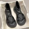 Sandalias populares para mujer 2023 nuevo verano plataforma tejidas cruzadas estilo hada combinan con todo casual romanas tipo jaula de cerdo