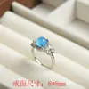 Anillo Fluorescente de Ágata Calcedonia Incrustado de Hielo Transparente, Anillo de Calcedonia Blanca para Mujer, Anillo de Ágata Blanca Jade, Suministro en Vivo