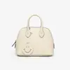 Couro Bovino de Primeira Camada do Togo ~ Mini Bolsa Concha Bolide Couro Genuíno Bolsa de Boliche Ombro Transversal Bolsa de Mão Versátil