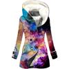 Rompevientos Nuevo de Venta Caliente Transfronterizo 2024 para Mujer Invierno Felpa Estilo Europeo y Americano Impresión Digital 3D Abrigo con Capucha Venta al por Mayor