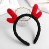Diadema de cornamenta roja de dibujos animados para mujer, estilo coreano, para fiesta de Navidad, diadema de alce de peluche para lavarse la cara