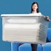 Caja de almacenamiento transparente de plástico con tapa caja de almacenamiento para ropa para el hogar caja de almacenamiento extragrande caja de almacenamiento