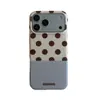 Funda para teléfono Apple 18Promax de color block de lunares y rayas estilo ins japonés, adecuada para 17Pro, doble capa, 16Pro, 15Pro