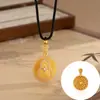 Colar Bússola de Cabacinha Esmaltada para Mulheres, Novo Estilo Chinês com Design de Strass, Temperamento Retrô Escovado, Corrente de Suéter Levemente Luxuosa com Corda Trançada