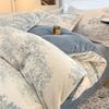 Inverno esculpido leite veludo quatro peças coral veludo lençol lençol colcha capa de colcha Nantong cama de flanela três peças capa de colcha