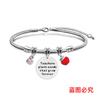 Pulsera Europea y Americana Transfronteriza Acero Inoxidable Pulsera Hueso de Serpiente Día del Maestro Manzana Roja Conmemorativa Regalo Festivo Pulsera Grabable