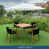 Móveis de Exterior Pátio Telhado Mesa e Cadeira de Madeira Maciça Terraço Villa Banco de Corda Casual à Prova d'Água e de Umidade Móveis de Teca