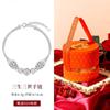 Pulsera de Plata Esterlina S925 Sansheng Sanshi con Cuentas de Transferencia Pulsera de Nicho Estilo Nacional Pulsera Estilo K Collar Multicapa Femenino Regalo del Día de San Valentín Chino