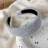 Faixa de cabelo de tecido cinza em tom frio, estilo coreano, para outono e inverno, estampa de leopardo, padrão floral, vários estilos, adiciona volume ao topo da cabeça, acessório de cabelo estiloso para o dia a dia para mulheres