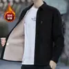 Camisa Cálida de Pana para Hombre de Otoño e Invierno Chaqueta Casual de Manga Larga de Terciopelo Engrosada Top Suelto Chaqueta