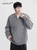 Direto da Fábrica Estilo Preguiçoso Tricô Solto Suéter Quente Camada Base Gola V Toque de Luxo Masculino Inverno Estilo Coreano