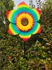 36cm Varilla Negra girasol jardín de infantes actividad de junio 1 decoración publicitaria molinillo de viento de doble girasol exterior suelo