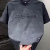 2026 Verão Novo Design Sensação Camiseta de Manga Curta Masculina Seda Gelada Tendência Casual Tie-dye Estampado Carimbo de Aço Manga Meia Manga Top