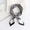 Estilo coreano houndstooth impresso seda artificial pequeno lenço quadrado decoração de moda 70 lenço de seda lenço profissional fábrica de lenço em estoque atacado