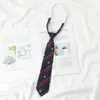 Corbata de Estilo Japonés Estilo Preppy para Mujer, Rayas Rojas Doradas y Rojas, Corbata de Uniforme de Soltero Marrón para Personas Perezosas, Sin Fotos
