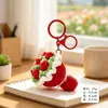 Chaveiro de flor grande de tricô pingente de bolsa Dia dos Namorados DIY rosa de crochê feito à mão pequeno presente criativo