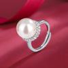 [Fábrica] Ajuste de Apertura de 14 mm Mano Rápida Rosa Púrpura Amarillo Platino Anillo de Cuentas Anillo de Perla de Imitación de Zircón Femenino