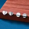 Plata de ley S925, pulido, forma de corazón, cuentas espaciadoras redondas, cuentas sueltas en forma de corazón, cuentas para ensartar DIY, pulsera de cristal, accesorios de joyería de plata