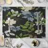 Geometría de Hoja Estilo Europeo Mantel Individual para Mesa de Comedor Simple Estampado Mantel Individual Occidental para Comedor Mantel Individual para Tazón del Hogar