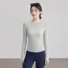 Nuevos tops de yoga de secado rápido para mujer, hechos de tela Lyocell, adecuados para fitness, Pilates y correr; Ropa deportiva de manga larga, al por mayor