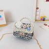 Bolsito de Algodón y Lino Estilo Nuevo para Niños Bolso Estilo Princesa para Niña Bolso de Mano de Perlas Flor Bolso Cruzado para Niños Bolso de Hombro