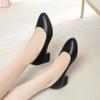 Zapatos de Trabajo de Tacón Grueso, Zapatos Profesionales para Mujer, Zapatos de Trabajo Negros, Zapatos para Madre, Zapatos Planos, Zapatos de Piel de Superficie Suave y Suela Suave