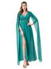 Halloween Adulto Estátua de Deusa Cos Fantasia Natal Carnaval Chiffon Verde Festa Grego Vestido Longo Saia