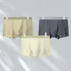 2026 Novo Estilo Masculino Sem Costura Moda Fina Seda de Gelo Color Block Boxer Briefs 10A Antibacteriano Respirável