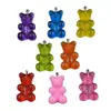 Colgante de llavero para bolso con pendientes grandes de oso de color simulación de resina, accesorios para joyería DIY