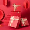 Caixa de presente de casamento festivo por atacado de fábrica caixa de Natal de ouro vermelho Caixa de presente de arco de ano novo