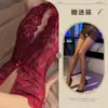 Lencería Sexy Ai Shangyou, Pijamas Sexys y Provocativos para Mujer, Body de Encaje con Abertura en la Entrepierna Tentación, Conjunto de Uniforme Sin Quitar