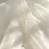 Europa Venda Quente Nova Oval Diamante Branco Aço Titânio Feminino Moda Luxo Leve Galvanoplastia a Vácuo Cravejado com Strass Corrente para Clavícula com Franja