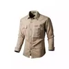 Camisa de Manga Larga de Algodón Puro para Hombre Ropa de Trabajo Camisa de Algodón Puro Camisa de Algodón Puro Holgada para Hombre Top Casual para Exteriores