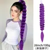 26 pulgadas Forma de corazón morado liga para el pelo coleta retorcida coleta de street dance seda láser coleta alta rastas fiesta cosplay peinado
