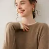 Bai Cai Rong Atmosfera Estilo Coreano Outono/Inverno Novo Tricô de Cashmere Gola Redonda Suéter Solto Bloco de Cores Falso Duas Peças