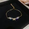Pulsera Súper Brillante de Flor Estrella de Zirconia, Moderna y Versátil, Pulsera Elegante, Exquisito Lujo Ligero, Sensación de Alta Gama, Joyería para Mujer al por Mayor