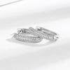 Moda Europea y Americana Exagerados Pendientes Grandes Elegantes de Cobre con Incrustaciones de Zircón para Mujer Pendientes de Diamantes de Doble Fila con Forma Geométrica Selección Transfronteriza