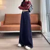Jeans negros acampanados talla grande para mujer, nueva colección otoño/invierno 2026, cintura alta elástica, corte holgado y pantalones de herradura adelgazantes