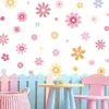 Pegatinas de Pared con Flores de Margarita Estilo Ins Transfronterizas para Habitación Infantil de Niñas Dormitorio Pegatinas de PVC Autoadhesivas Decoración de Pared de Jardín de Infancia