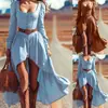 Plataforma Transfronteiriça Independente 2026 Europeu e Americano Casual Manga Longa Feminino Retrô Vestido de Cowboy Ocidental (Sem cinto)