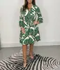 Primavera e Verão Europeu e Americano Novo Cruzamento de Fronteira Site Independente da Amazon Vestido Longo Feminino Estampado Solto Casual Vestido Feminino