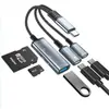 Adecuado para teléfonos móviles Apple Lector de tarjetas 60W Todo en Uno Tarjeta Sdtf USB Multifunción Adaptador de Auriculares Tipo-C