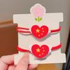 Accesorios para el cabello del Día Nacional de los Niños Cuerda para el cabello roja de amor Liga para el cabello para niñas Anillo para el cabello Cuerda para el cabello con bandera roja de cinco estrellas para niñas Tocado Anillo para el cabello