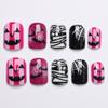 Parches de Uñas Portátiles con Cara de Fantasma Brillante de Halloween, Murciélago, Telaraña, Dulces, Geniales, Lindos para Damas, 24 Piezas